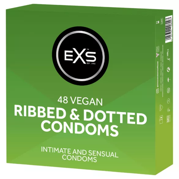 EXS Ribbed & Dotted - bordázott, pontozott óvszer (48 db)