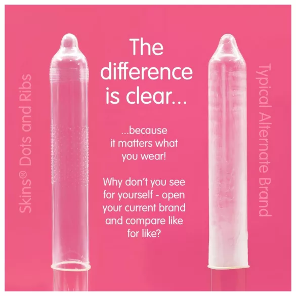 Skins - bordázott és pontozott óvszer (4db)