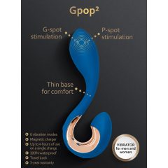 G-Vibe G-Pop 2 - akkus, vízálló G/P-pont vibrátor (kék)