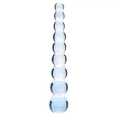   Clarity Elysian Pearls - gyöngyös üveg dildó (átlátszó)