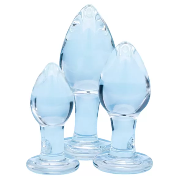 Clarity Utopian Trinity - üveg anál plug szett (átlátszó)