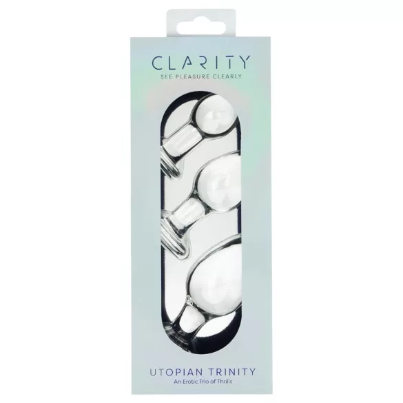 Clarity Utopian Trinity - üveg anál plug szett (átlátszó)