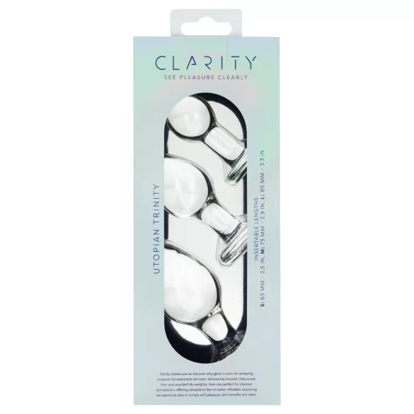 Clarity Utopian Trinity - üveg anál plug szett (átlátszó)