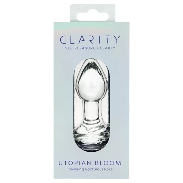 Clarity Utopian Bloom - üveg anál plug (átlátszó)