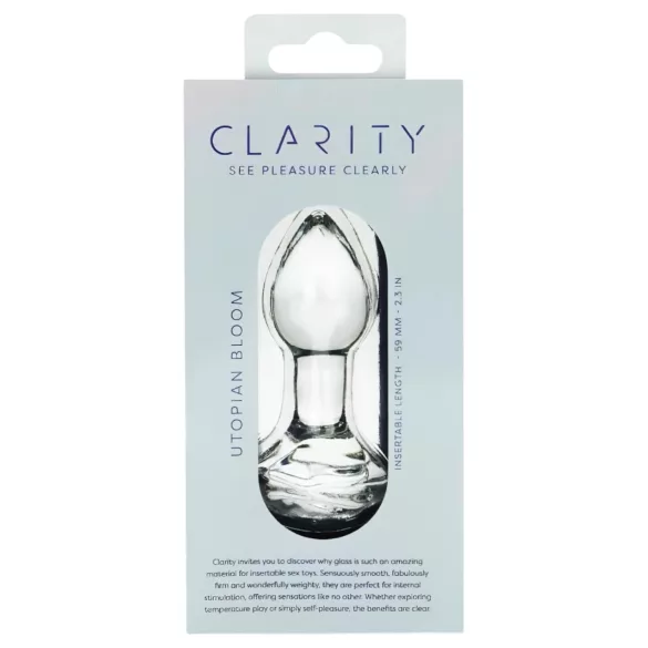Clarity Utopian Bloom - üveg anál plug (átlátszó)