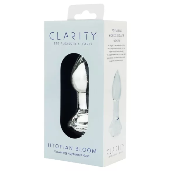 Clarity Utopian Bloom - üveg anál plug (átlátszó)