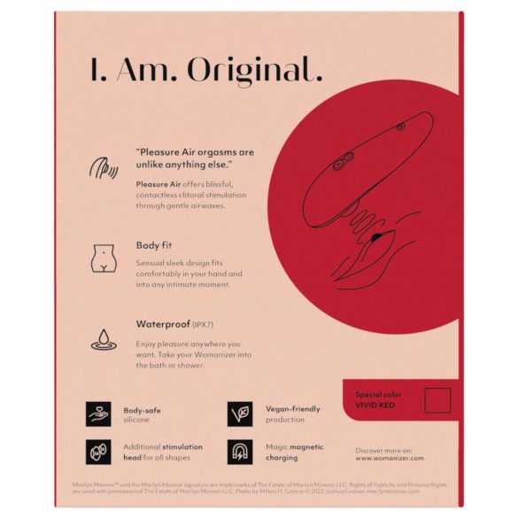 Womanizer Marilyn Monroe - léghullámos csiklóizgató (piros)