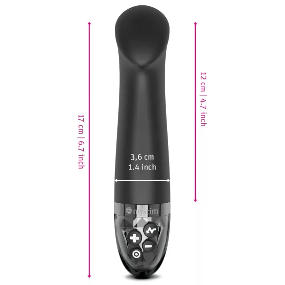 mystim Right on Ron E-Stim - elektro G-pont vibrátor (fekete)