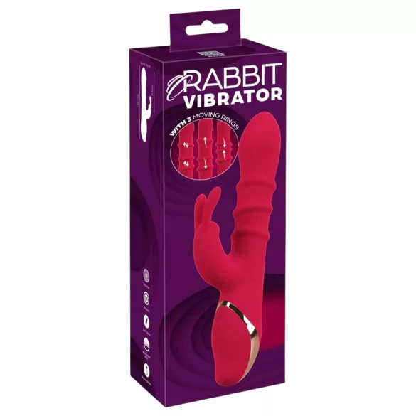You2Toys Rabbit - mozgó gyűrűs vibrátor (piros)