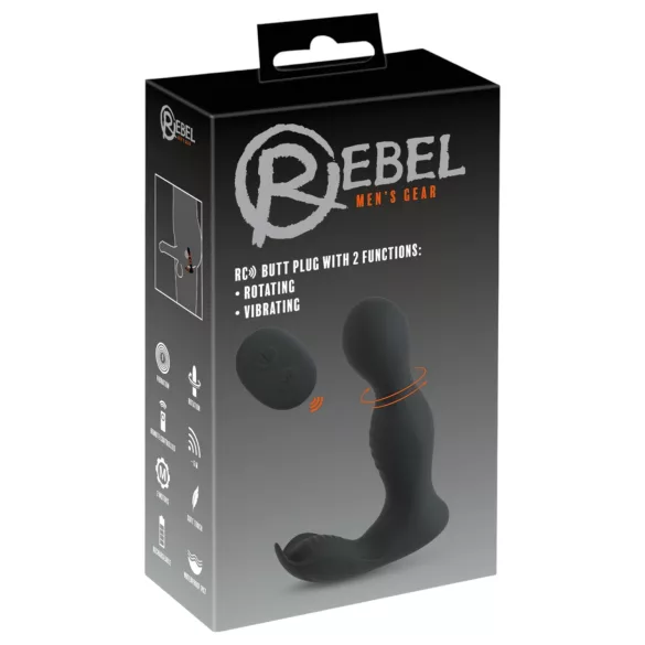 Rebel - távirányítós 2in1 prosztata vibrátor (fekete)