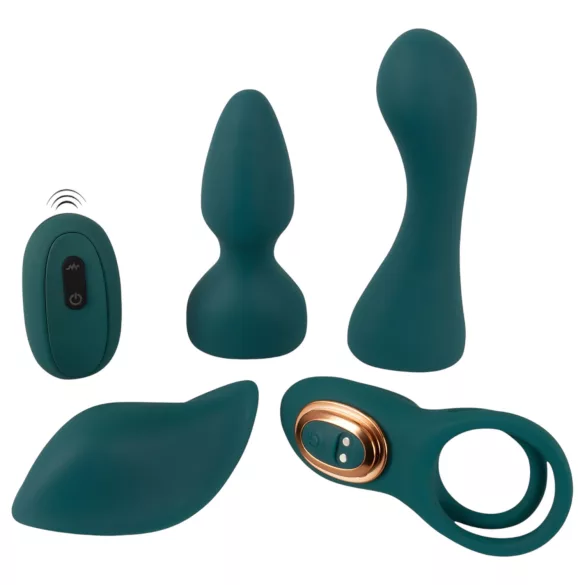 Couples Choice - 4in1 variálható távirányítós vibrátor (türkiz)