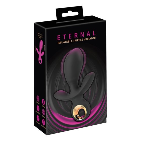 Eternal - felpumpálható tripla vibrátor (fekete)