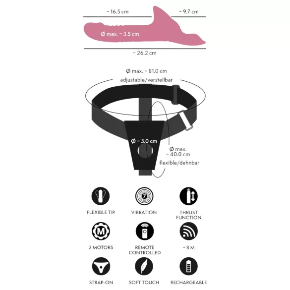 You2Toys - felcsatolható vibrátor szett (piros)