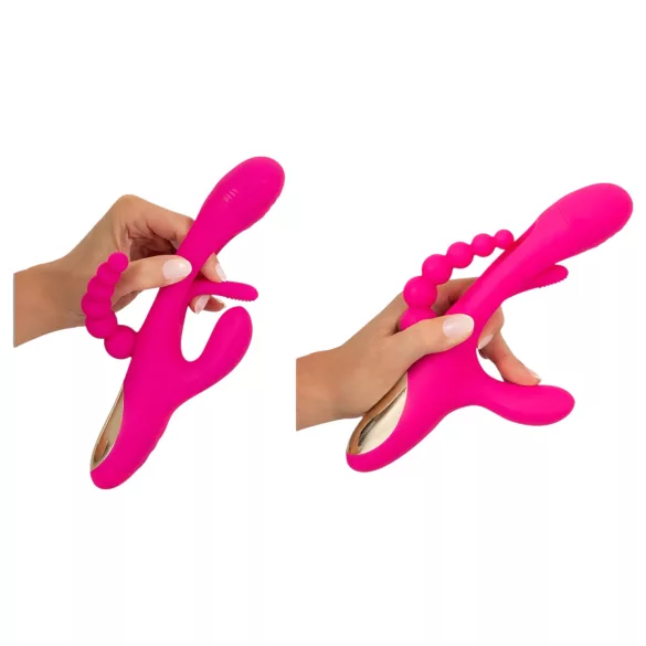 SMILE - tripla karos, nyelves vibrátor (pink)