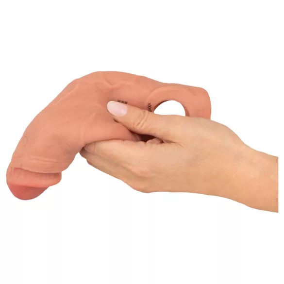 realistixxx - rádiós vibrációs péniszköpeny (natúr, 20 cm)