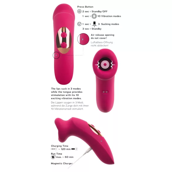 You2Toys Oral Fun - szívó és nyelves csiklóizgató (rózsaszín)