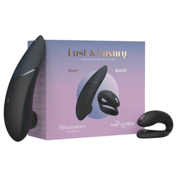 Womanizer Lust&Luxury - csikló- és párvibrátor szett (fekete)