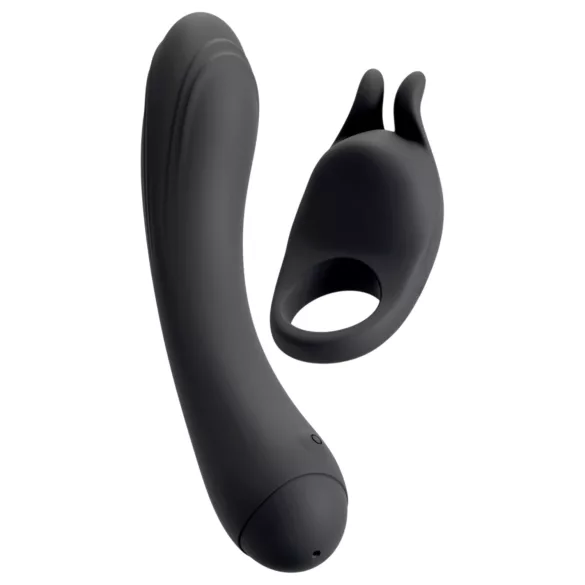 Couple Choice - péniszgyűrű és G-pont vibrátor (szürke)