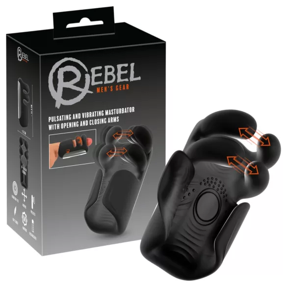 Rebel - lüktető, vibrációs maszturbátor (fekete)