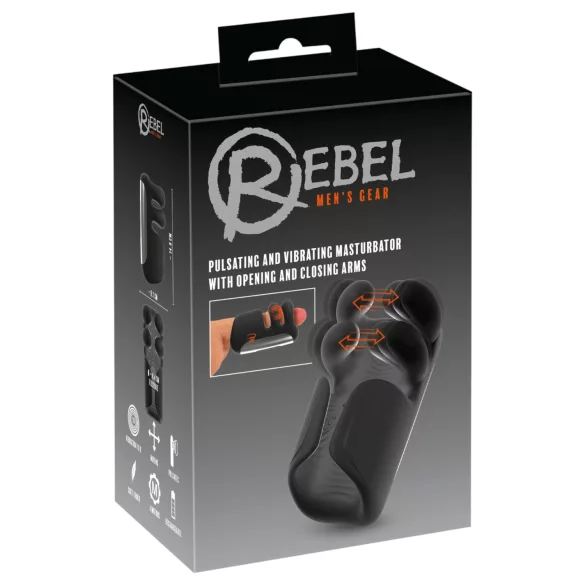 Rebel - lüktető, vibrációs maszturbátor (fekete)