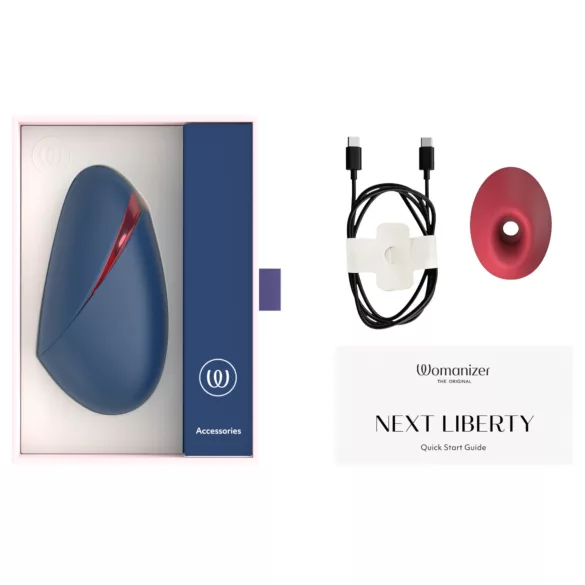 Womanizer Next Liberty - léghullámos csiklóizgató (kék)