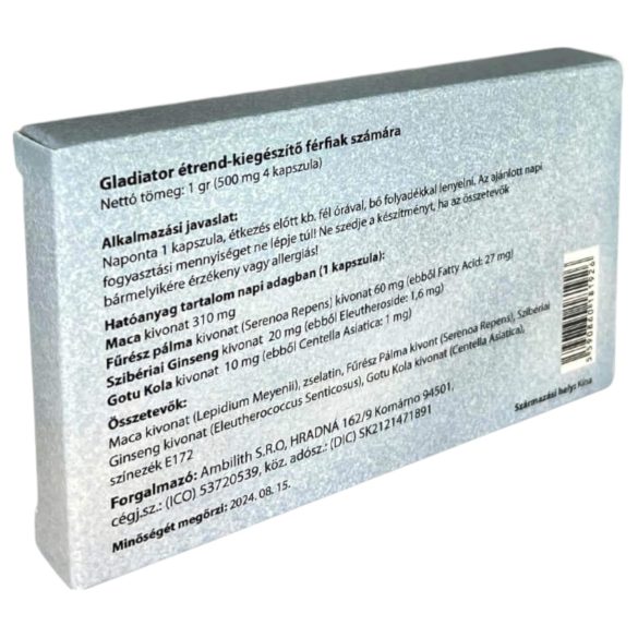 Gladiator Strong - étrend kiegészítő kapszula férfiaknak (4db)