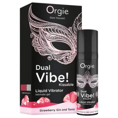   Orgie Dual Vibe - unisex folyékony vibrátor - Eper - Gin Tonic (15ml)