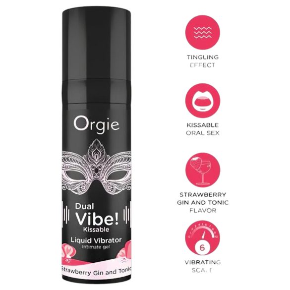 Orgie Dual Vibe - unisex folyékony vibrátor - Eper - Gin Tonic (15ml)