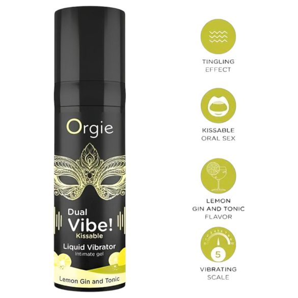 Orgie Dual Vibe - unisex folyékony vibrátor - Gin Tonic (15ml)