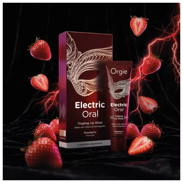 Orgie Electric Oral - bizsergető hatású ajakfény - eper (10 ml)