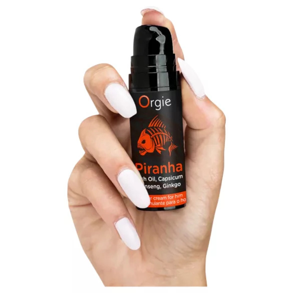 Orgie Piranha Power Cream –  Stimuláló Potencianövelő Krém Férfiaknak  (15 ml)