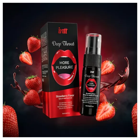 intt Deep Throat - mélytorok spray - eper (12ml)