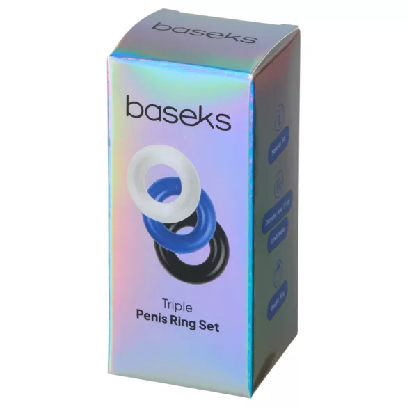 Baseks - rugalmas péniszgyűrű szett (3 db)