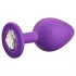 Baseks - kristályköves szilikon anál plug (lila) - 8 cm