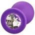 Baseks - kristályköves szilikon anál plug (lila) - 8 cm