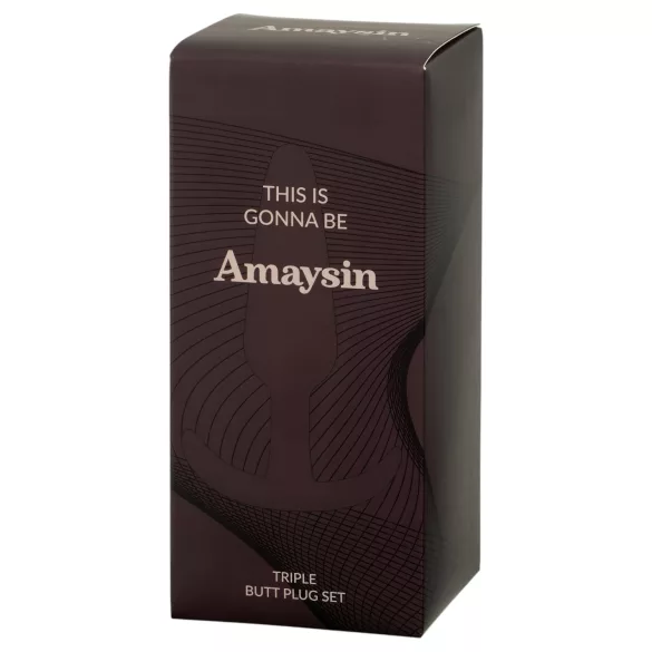 Amaysin - szilikon anál plug szett (fekete és zöld) - 3 db