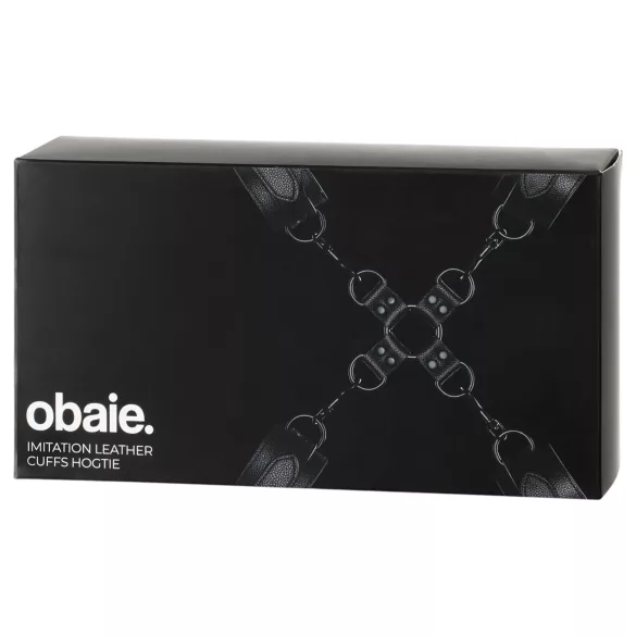 Obaie - műbőr csukló- és bokabilincs szett (fekete)