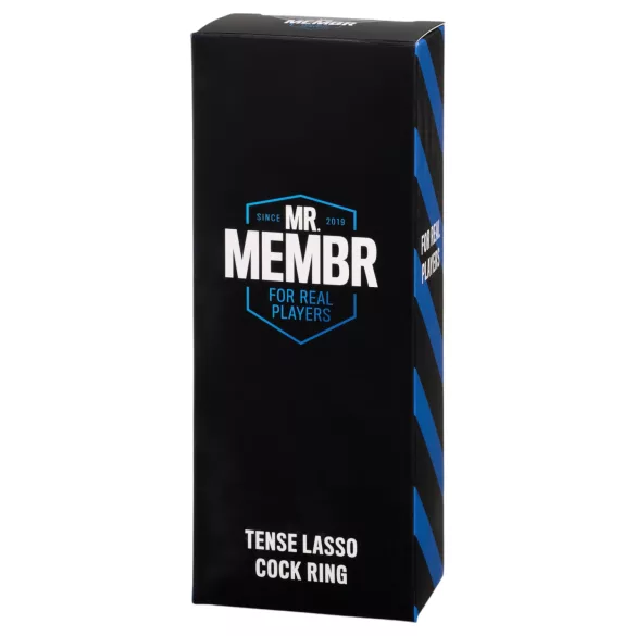MR.MEMBR Tense - állítható lasszós péniszgyűrű (fekete)