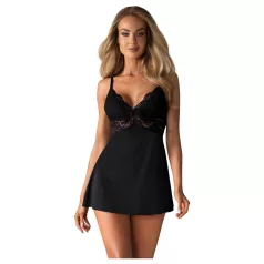 Obsessive - csipkés babydoll és tanga (fekete)