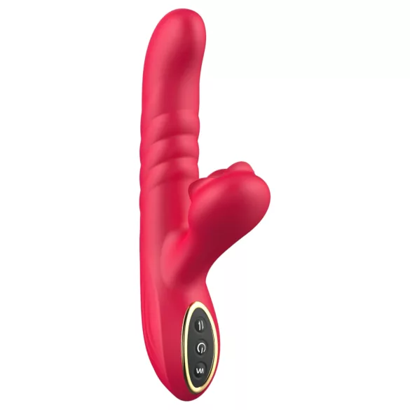 Erospace Sweet Play - 2in1 lökő és csiklóizgató vibrátor (piros)