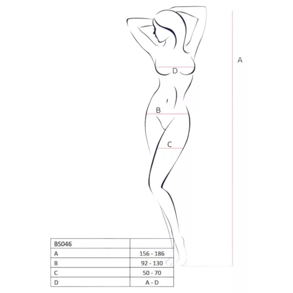 Passion BS046 - virágmintás necc szett (fehér) - S-L