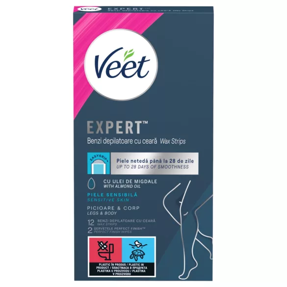 Veet Expert - használatra kész gyantaszalagok - száraz bőrre (12db)