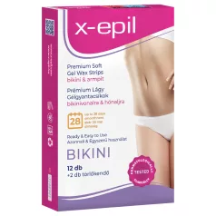   X-Epil - használatra kész gyantacsík 12 db - bikini/hónalj