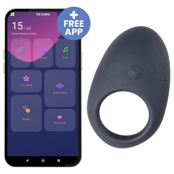 Desirel Halo - okos, vibrációs péniszgyűrű (fekete)