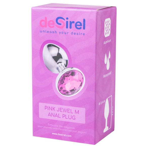 Desirel Pink Jewel M - anál plug (ezüst-pink)