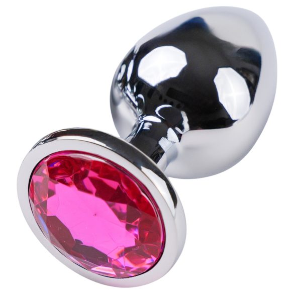 Desirel Pink Jewel L - anál plug (ezüst-pink)