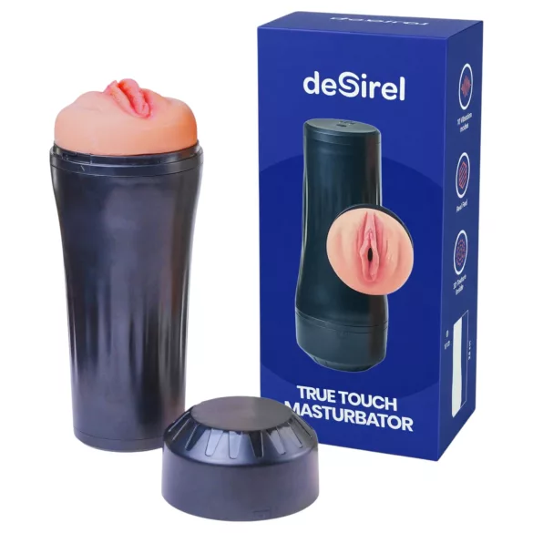 Desirel True Touch - élethű vibrációs műpunci (natúr-fekete)