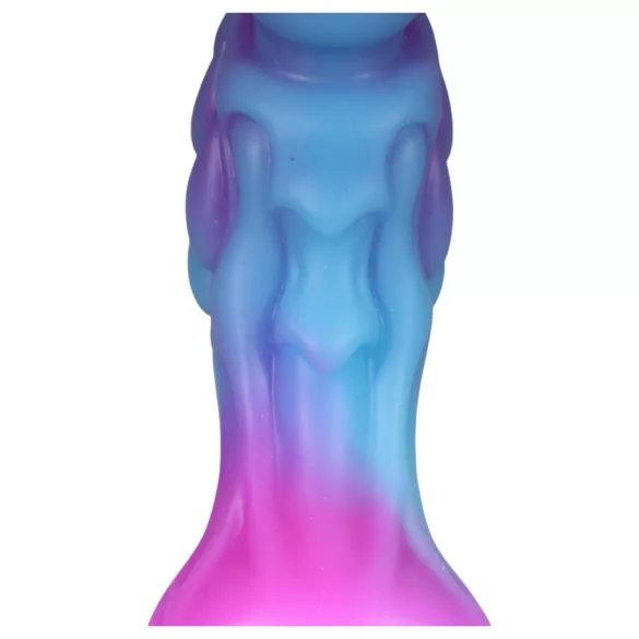 OgazR - világító sárkány dildó - 22 cm (lila-rózsaszín)