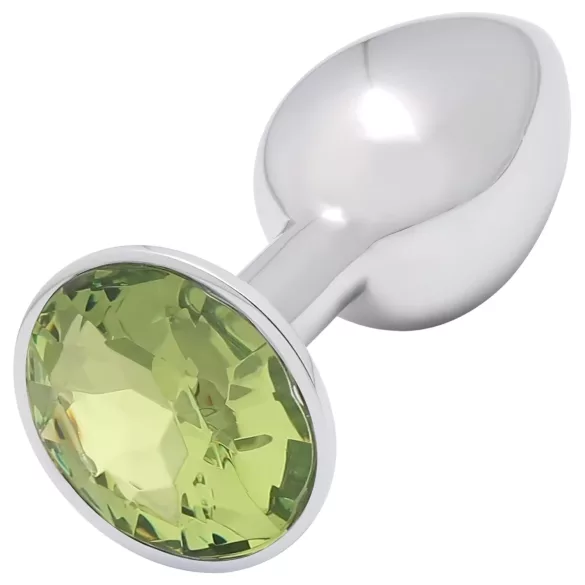 Sunfo - fém anál plug lime kővel (ezüst)