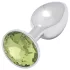 Sunfo - fém anál plug lime kővel (ezüst)